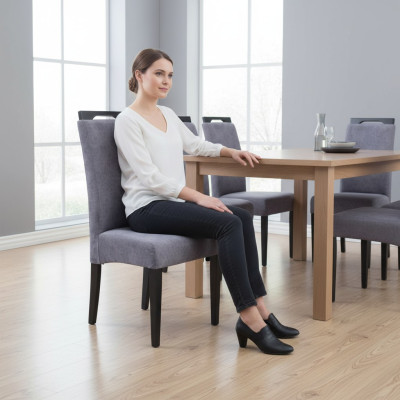 Lehnstuhl 6x Stühle Polster Textil Stoff Essgruppe Garnitur Set Komplett Design