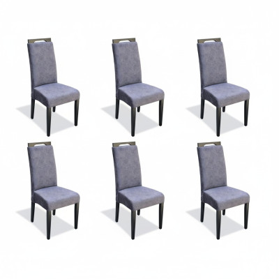 Lehnstuhl 6x Stühle Polster Textil Stoff Essgruppe Garnitur Set Komplett Design