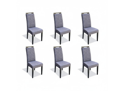 Lehnstuhl 6x Stühle Polster Textil Stoff Essgruppe Garnitur Set Komplett Design