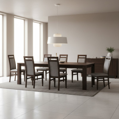 Esszimmer Stühle Textil Gruppe Garnitur Holz Set 8x Stuhl Set Sessel Garnitur
