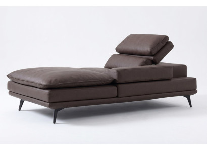 Wohnzimmer Lounge Möbel Modern Design Sofa Leder Braun Chaiselongue