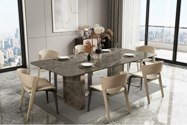 Luxus Esstisch Tisch Metall Tische Hochglanz Esszimmer Design Modern Esstische