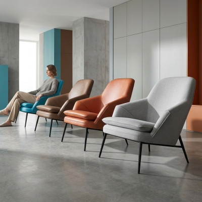 Sessel Design Couch Sofa Relax Textil Lounge Luxus Leder Club Polster