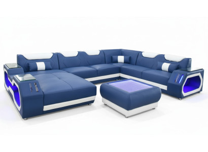Sofas U Form Ecksofa Polster Couch Leder Eck Neu Wohnlandschaft Designer Couch