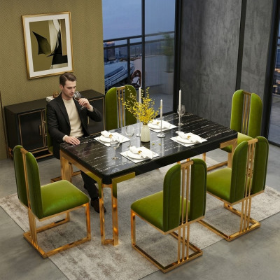 Luxus Tische Esszimmer Tisch Moderner Metall Esszimmertisch Möbel Gold Edelstahl