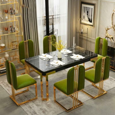 Luxus Tische Esszimmer Tisch Moderner Metall Esszimmertisch Möbel Gold Edelstahl