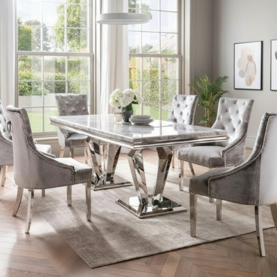Esstisch Moderne Esszimmer Wohnzimmer Küche Design Tisch Metall