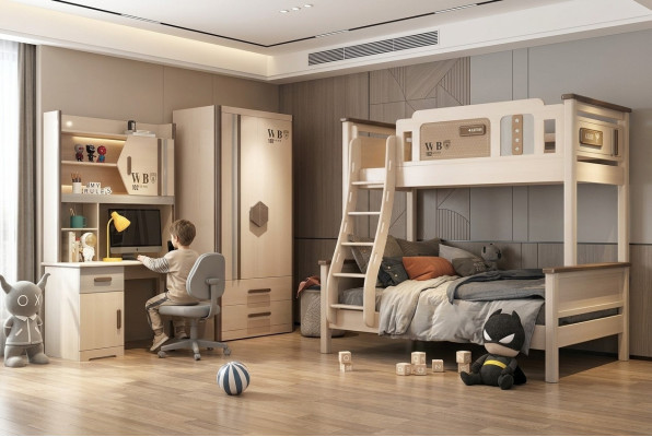 Schlafzimmer Jugend Kinder Zimmer Set Modern Schrank Kommode Tisch Neu 2tlg.