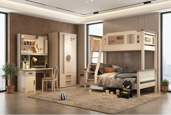 Schlafzimmer Jugend Kinder Zimmer Set Modern Schrank Kommode Tisch Neu 2tlg.