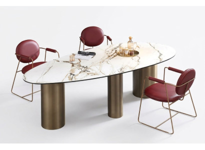 Esszimmer Möbel Edelstahl Oval Esstisch Tisch Design Tische Luxus Möbel Rund Neu
