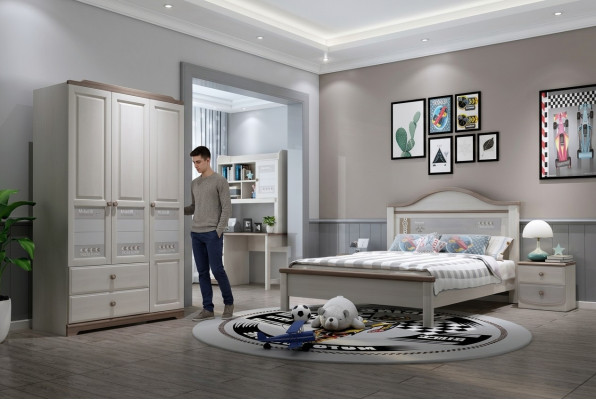 Schlafzimmer Jugend Kinder Zimmer Set Modern Schrank Nachttisch Tisch Neu 5tlg.
