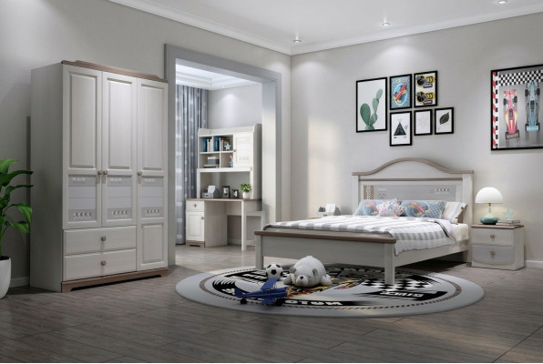 Schlafzimmer Jugend Kinder Zimmer Set Modern Schrank Nachttisch Tisch Neu 5tlg.