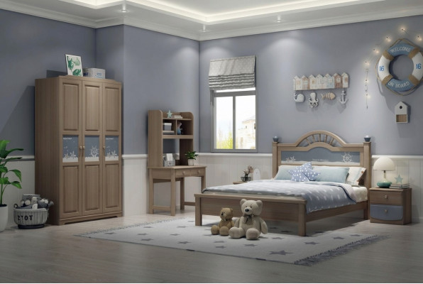 Jugend Kinder Zimmer Set Schlafzimmer Modern Schrank Bett Nachttisch Tisch 5tlg.
