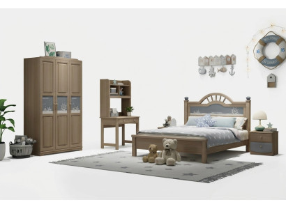Jugend Kinder Zimmer Set Schlafzimmer Modern Schrank Bett Nachttisch Tisch 5tlg.