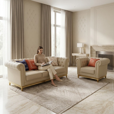 Klassische Luxus Chesterfield 3+2+1 Sitzer Sofa Set Polstermöbel Sofas Sofas Neu