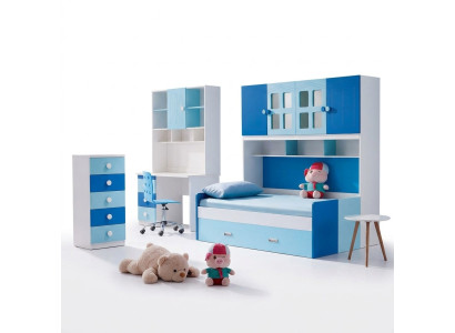 Designer Zimmer Jugend & Kinder Schlafzimmer Tisch Bett Kommode Set Neu