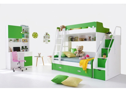 Jugendbett Schreibtisch Schrank Grün NEU Jugendzimmer Kinderzimmer komplett Set
