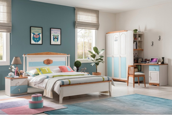Komplett Jugendzimmer Kinderzimmer Set Bett Kleiderschrank Kommode 5tlg Echthol
