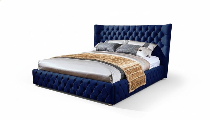 Betten Chesterfield Desi180x200gn Doppelbett Möbel Polster Textil Blau  Bett Neu