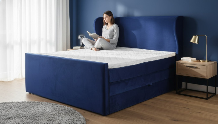 Designer-Doppelbett im modernen Stil mit Minimalismus-Elementen