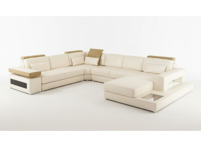 Wohnlandschaft Ecksofa Leder EckSofa Neu U Form Sofa Couch Polster