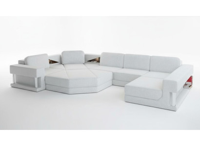 Wohnlandschaft Design Stoff Sofas Bettunktion Schlaf Couch Ecksofa U Form Sofa