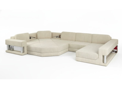 U-Form Sofa Couch Design Couch Textil Modern Polster Neu Wohnlandschaft Ecksofa