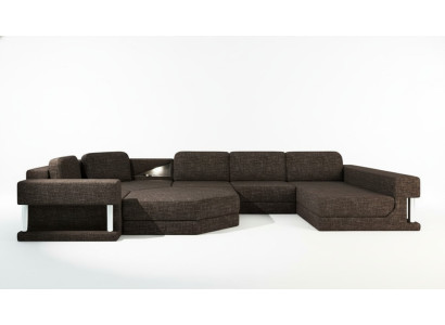 Wohnlandschaft U Form Bettfunktion Textil Stoff Big Ecksofa Sofa Polster Couch