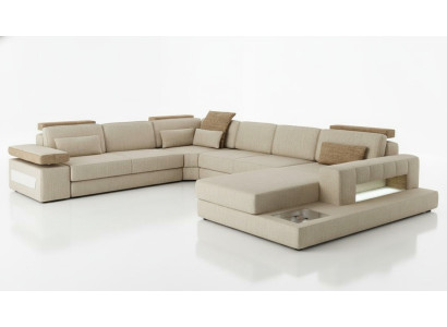 Wohnlandschaft U Form Ecksofa Sofa Couch Polster Ecke Wunderschöne XXL Stoff