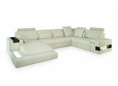 Ecksofa U-Form Couch Design Polster Textil Neu Wohnlandschaft Bettfunktion Stoff