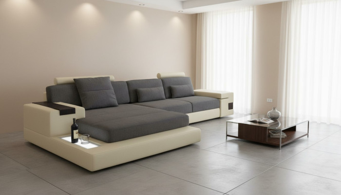 Luxus Sofa Couch Ecke Polstermöbel Wohnzimmer L-Form Modern Design Textil Stoff
