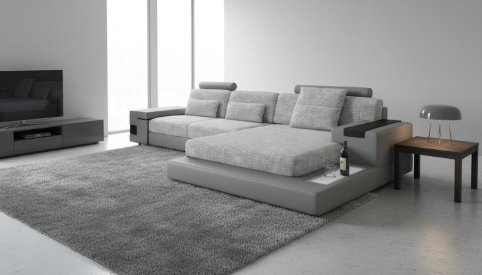 Design Ecksofa Leder L-Form Modern Style Couch Polstermöbel Wohnzimmer Neu