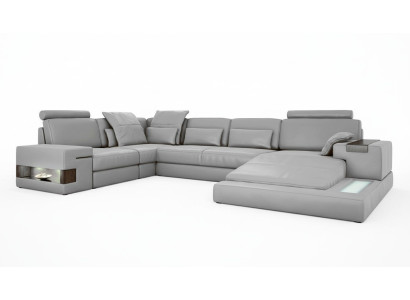 Schlafsofa Couch Design Polster Textil Eck Wohnlandschaft Ecksofa Stoff U-Form