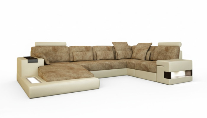 Wohnlandschaft Sofa Couch Polster Vintage Sofas Ecke Ecksofa U-Form Neu