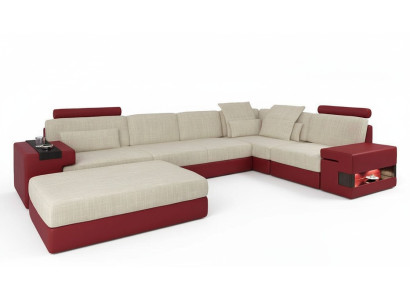 Wohnlandschaft U Form Eck Sofa Polster Couch Ecke Leder Sofa Couchen Möbel Neu