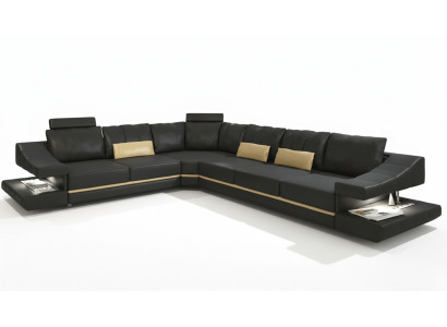 Wohnzimmer Textil L-Form Sofas Schwarz NEU Ecksofa Couch Polstermöbel
