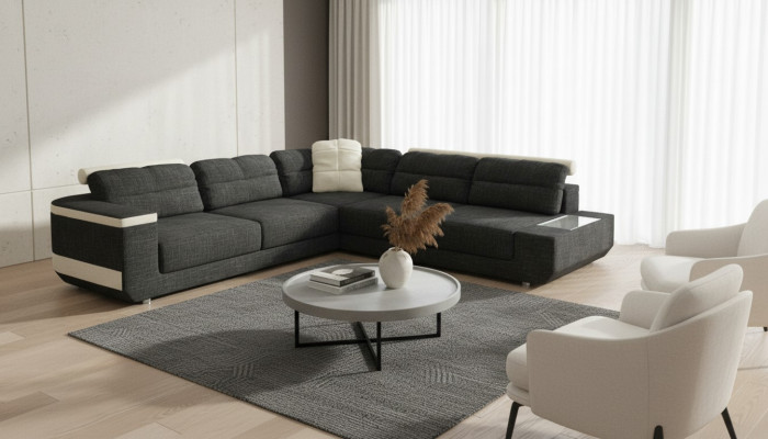 Ecksofa Polster Eck Sitz Couch Modern L Form Big Schlaf Ecksofa Wohnlandschaft