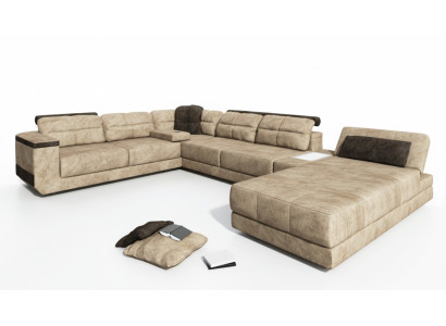 Wohnlandschaft Couch Polster Ecksofa Ledersofa Designer Sofa U Form Couchen Neu