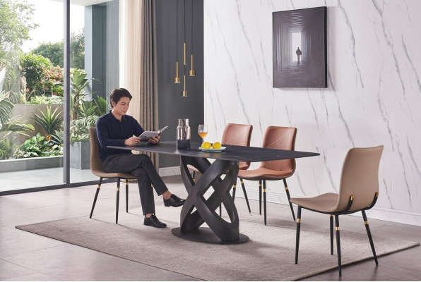 Luxus Moderner Stein Esstisch Möbel Tisch Tische Esszimmer Design Küche Neu