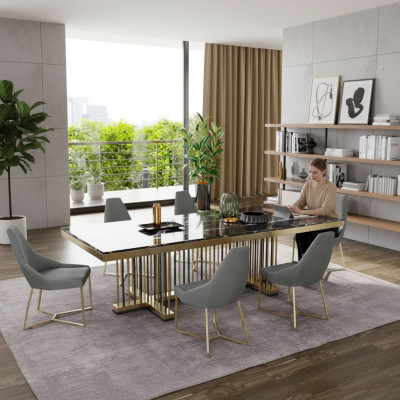 Möbel Tisch Tische Esszimmer Design Küche Luxus Moderner Marmor Esstisch 90x160