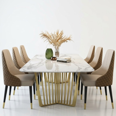 Luxus Tische Esszimmer Tisch Metall Esszimmertisch Moderner Möbel Gold Edelstahl