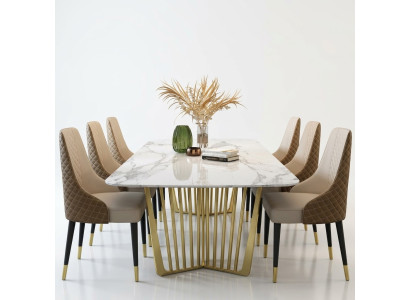 Luxus Tische Esszimmer Tisch Metall Esszimmertisch Moderner Möbel Gold Edelstahl