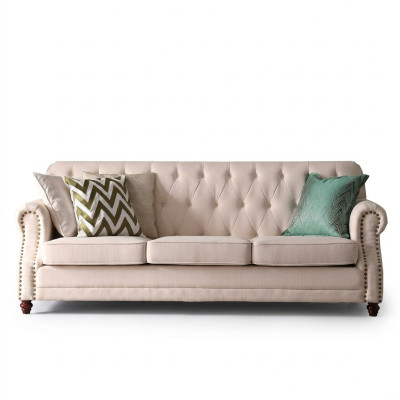 Sofagarnitur 3+1 Sitzer Stoff Sofa Chesterfield Gruppe Garnituren Couch Sofas