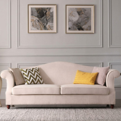 Couch 3 Sitzer Lounge Stoff Sofa Wohnlandschaft Relax Sitz Design Sofas Textil
