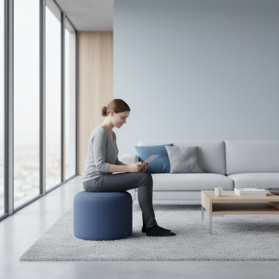 Modern Rund Hocker Designer Hocker Fußhocker Beistellhocker Chaiselounge Polster