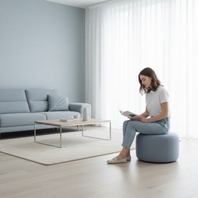 Hocker Designer Rund Modern Hocker Fußhocker Beistellhocker Polster