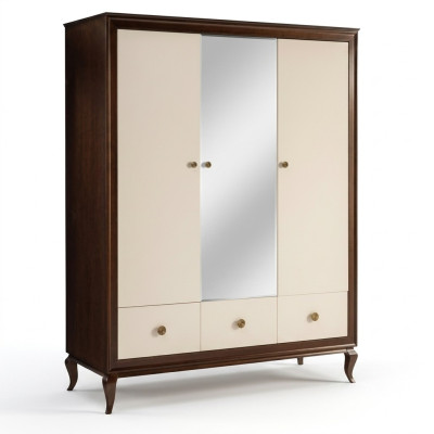 Kleiderschrank mit Spiegel Holz Schrank Designer Schrank Schlafzimmer Schränke