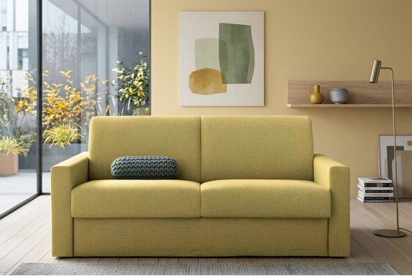 Zweisitzer Designer Sofa 2 Sitzer Gelb Stoffsofa Schlafsofa italienische Möbel