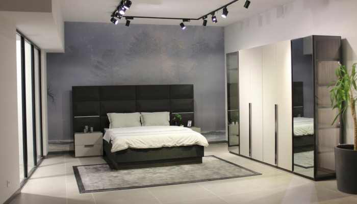 Komplett Schlafzimmer Möbel Set Bett 2x Nachttisch Schminktisch Spiegel 8tlg Neu