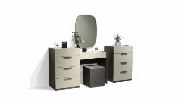 Schminktisch mit Spiegel Make Up Schlafzimmer Design Möbel Holz 2tlg. Neu